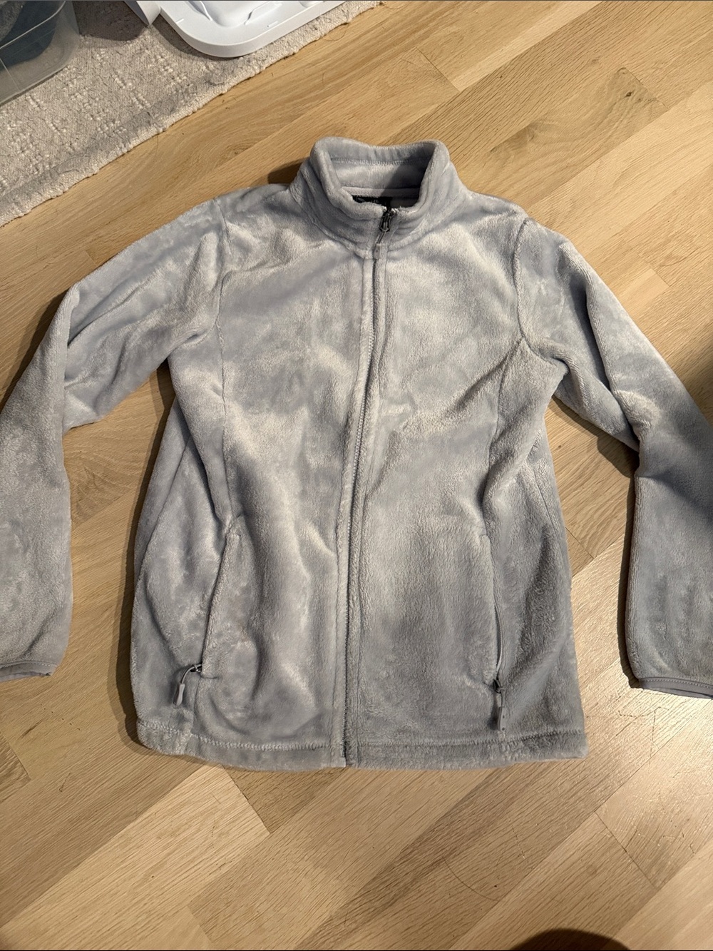 32 Degrees Light Gray Teddy Fleece Zip-Up Jacket for Kids